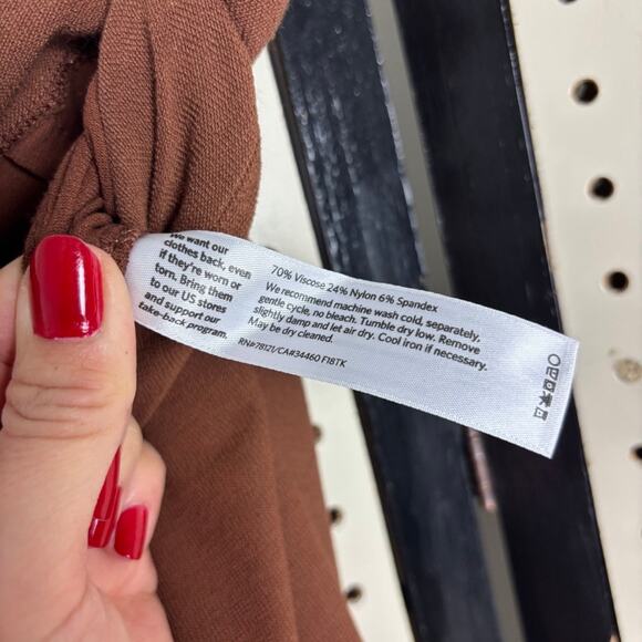 Eileen Fisher Pull-On Pants Rust Brown Stretch Crepe Minimalist Midrise S - Picture 4 of 8